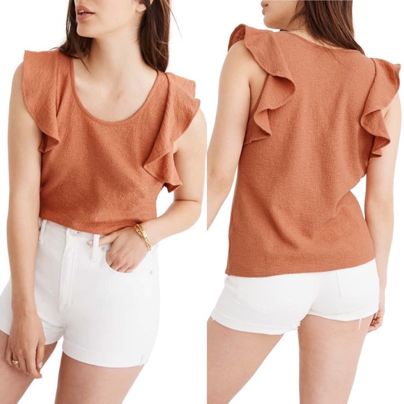 Madewell Ruffle Sleeve Tank Top NWT - Picture 2 of 4